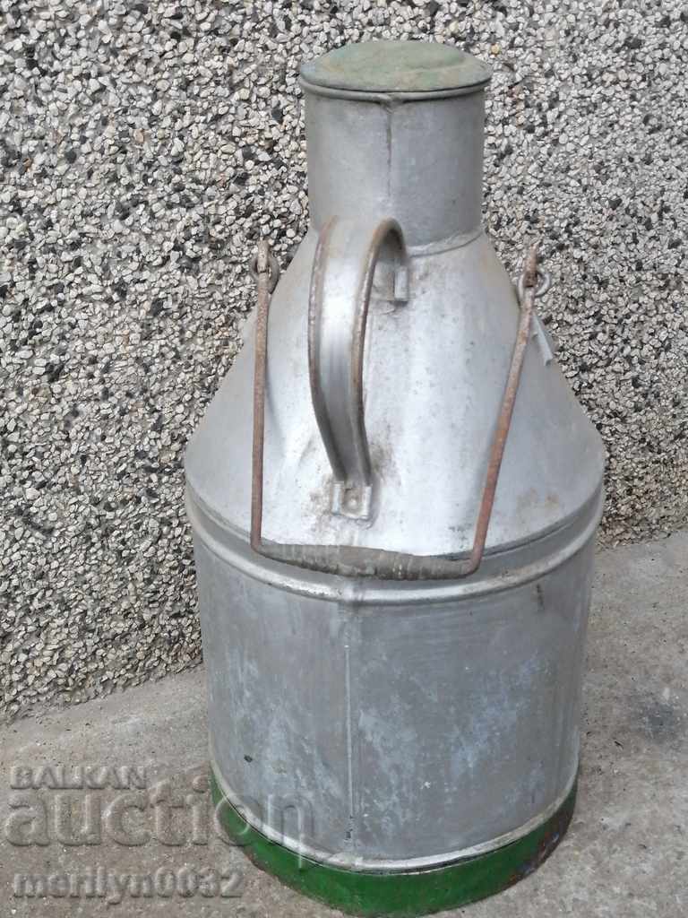 Auction Old metal kettle WW2 galvanized tube for fuel bucket pot Auction Old metal kettle WW2 galvanized tube for fuel bucket pot