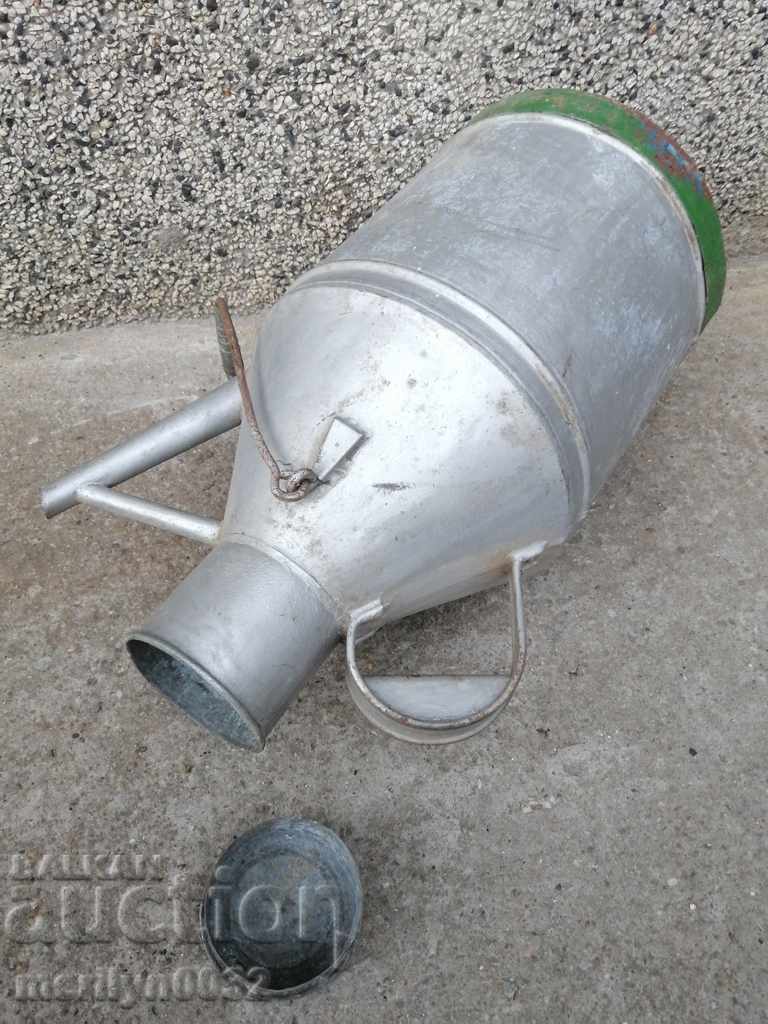 Old metal kettle WW2 galvanized tube for fuel bucket pot - 7 Old metal kettle WW2 galvanized tube for fuel bucket pot - 7