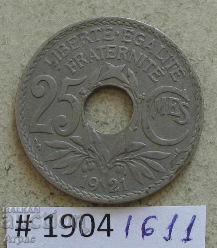 25 εκατοστά 1921 -Γαλλία