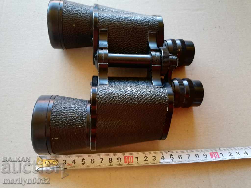 Binoclu vechi german de vânătoare 10/50 cu carcasă pentru binoclu - 5