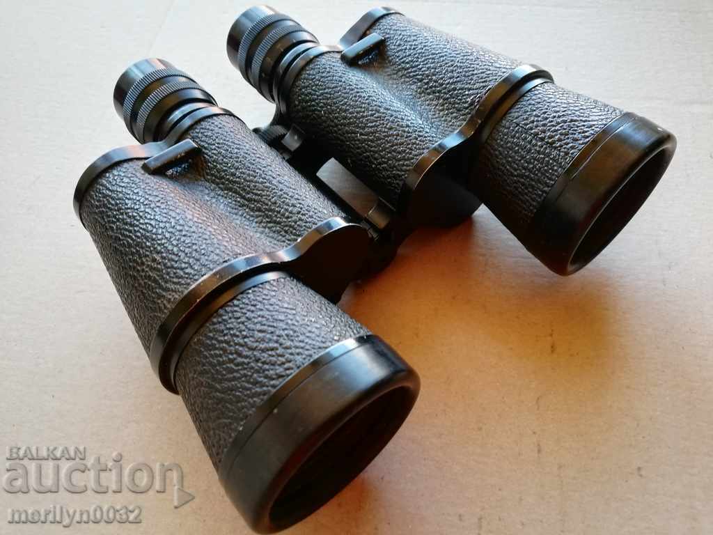 Binoclu vechi german de vânătoare 10/50 cu carcasă pentru binoclu - 6