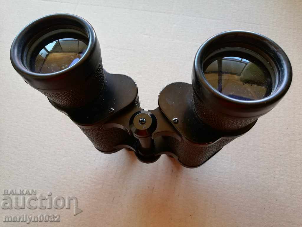 Binoclu vechi german de vânătoare 10/50 cu carcasă pentru binoclu - 7