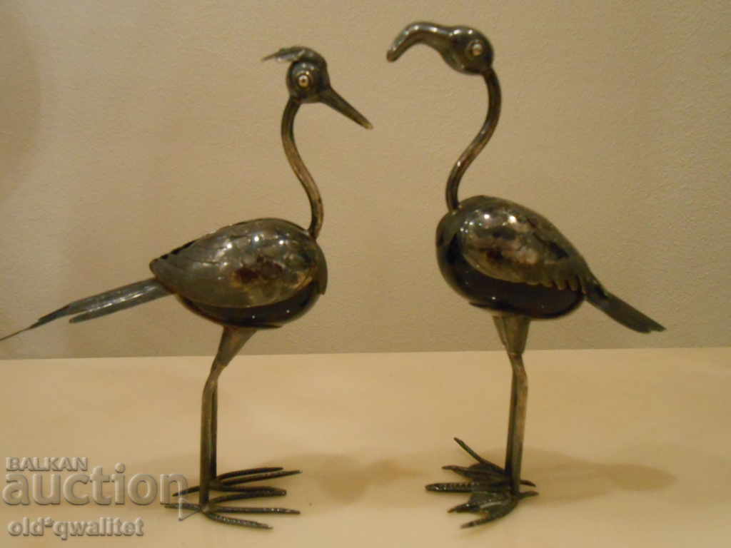 Auction Two silver birds, Silver and Onyx, Mexico Auction Two silver birds, Silver and Onyx, Mexico