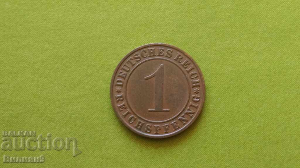 1 pfennig 1934 "F" Γερμανία