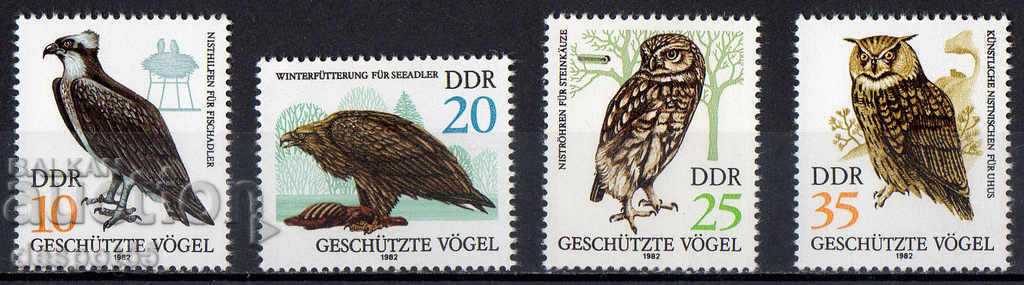 1982. ГДР. Защитени видове птици.