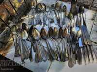 Silver plated forks and spoons of different models