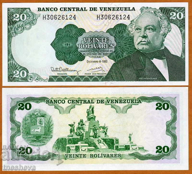 Венецуела, 20 Bolivares, 1992, UNC