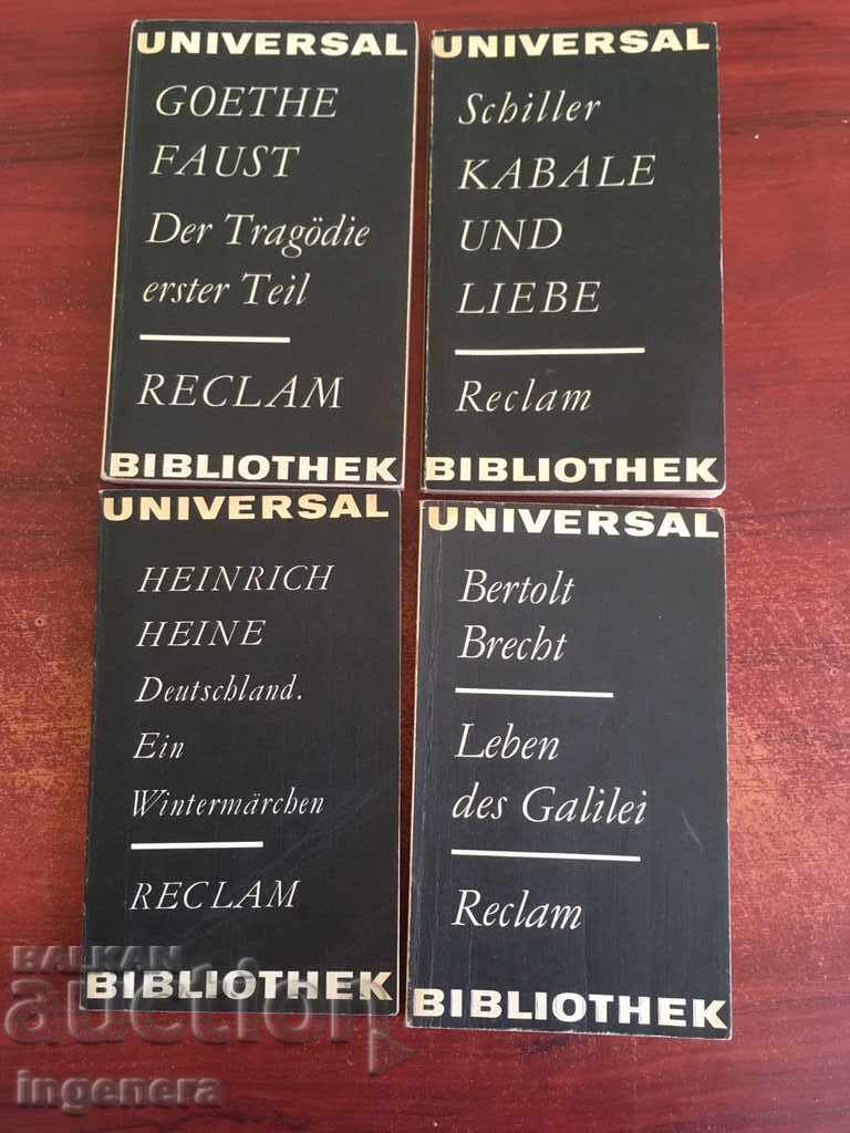 GOETE'S BOOK, SHILLER, HAYNE AND BREKHT IN GERMAN-4 BR
