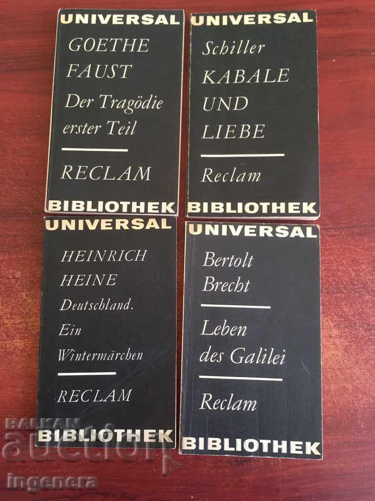 CARTE GOETHE, SCHILLER, HEINE ȘI BRECHT ÎN GERMANĂ-4 BUC