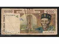 RS (20) West Africa 10,000 Francs Rare
