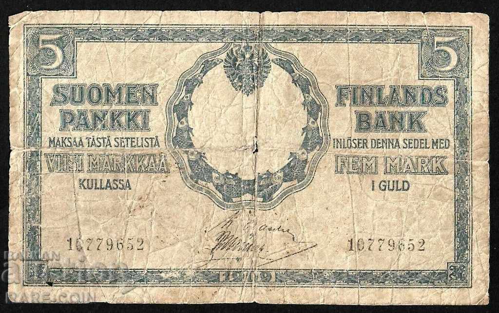RS (20) Russia - Finland 5 Marks 1909 Rare