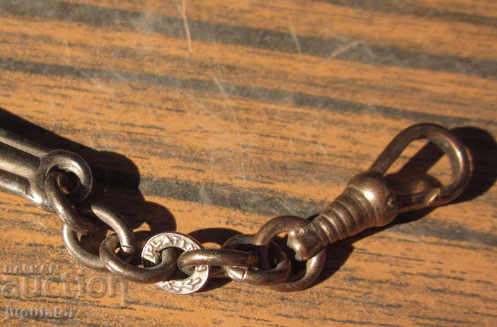 old antique gold plated chain for pocket watch - 6 old antique gold plated chain for pocket watch - 6