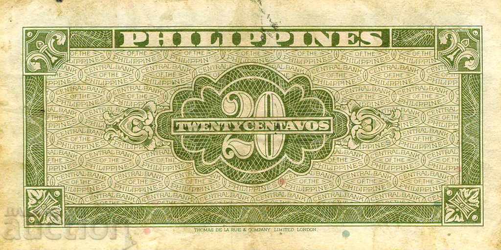 20 Centavos Philippines 1949 P-130 with price 14.00 BGN | € 7.16 20 Centavos Philippines 1949 P-130 with price 14.00 BGN | € 7.16