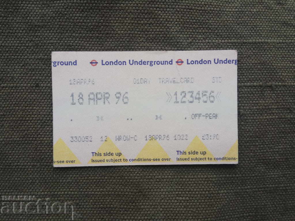 London Subway Ticket 1996