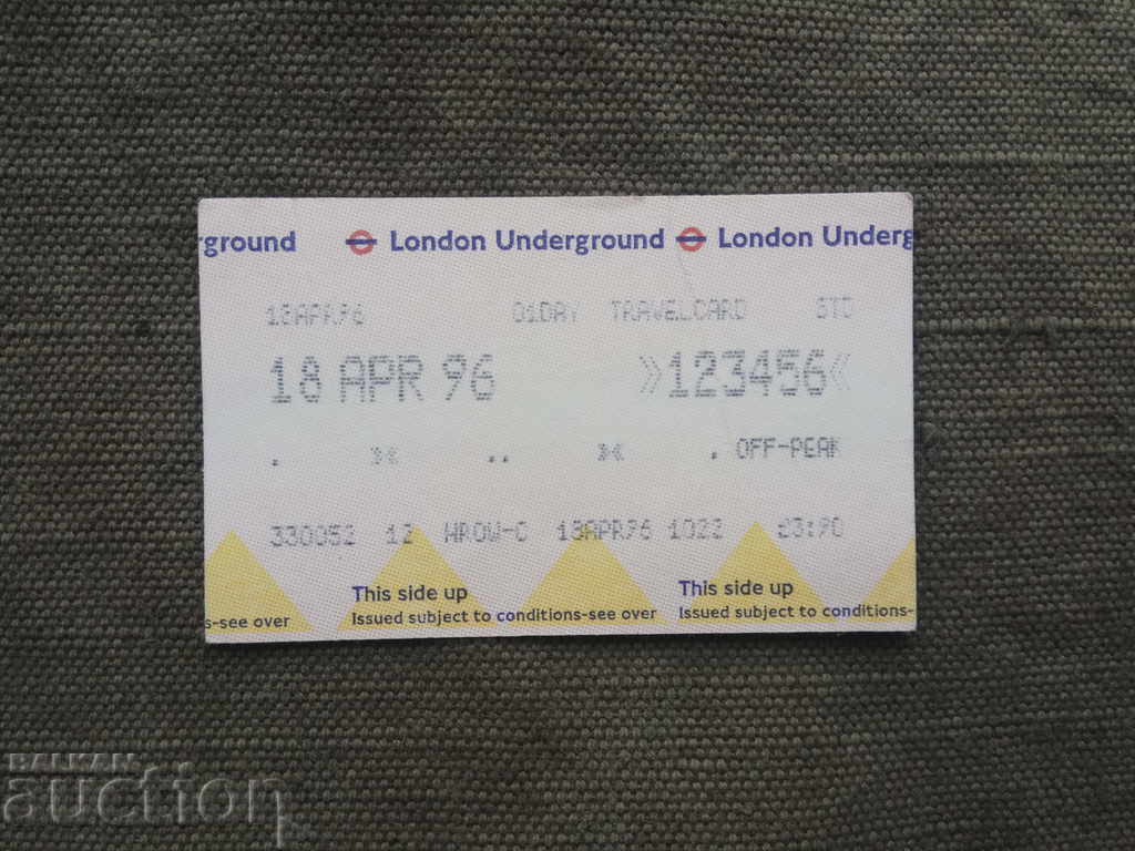Билет за метро Лондон  1996