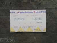 London Subway Ticket 1996