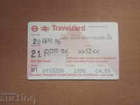 Carte de călătorie Londra 1996