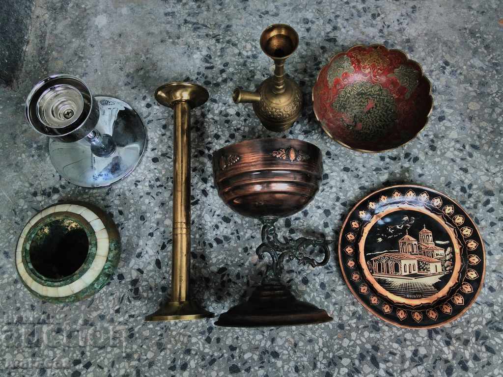Metal candlesticks and containers Metal candlesticks and containers