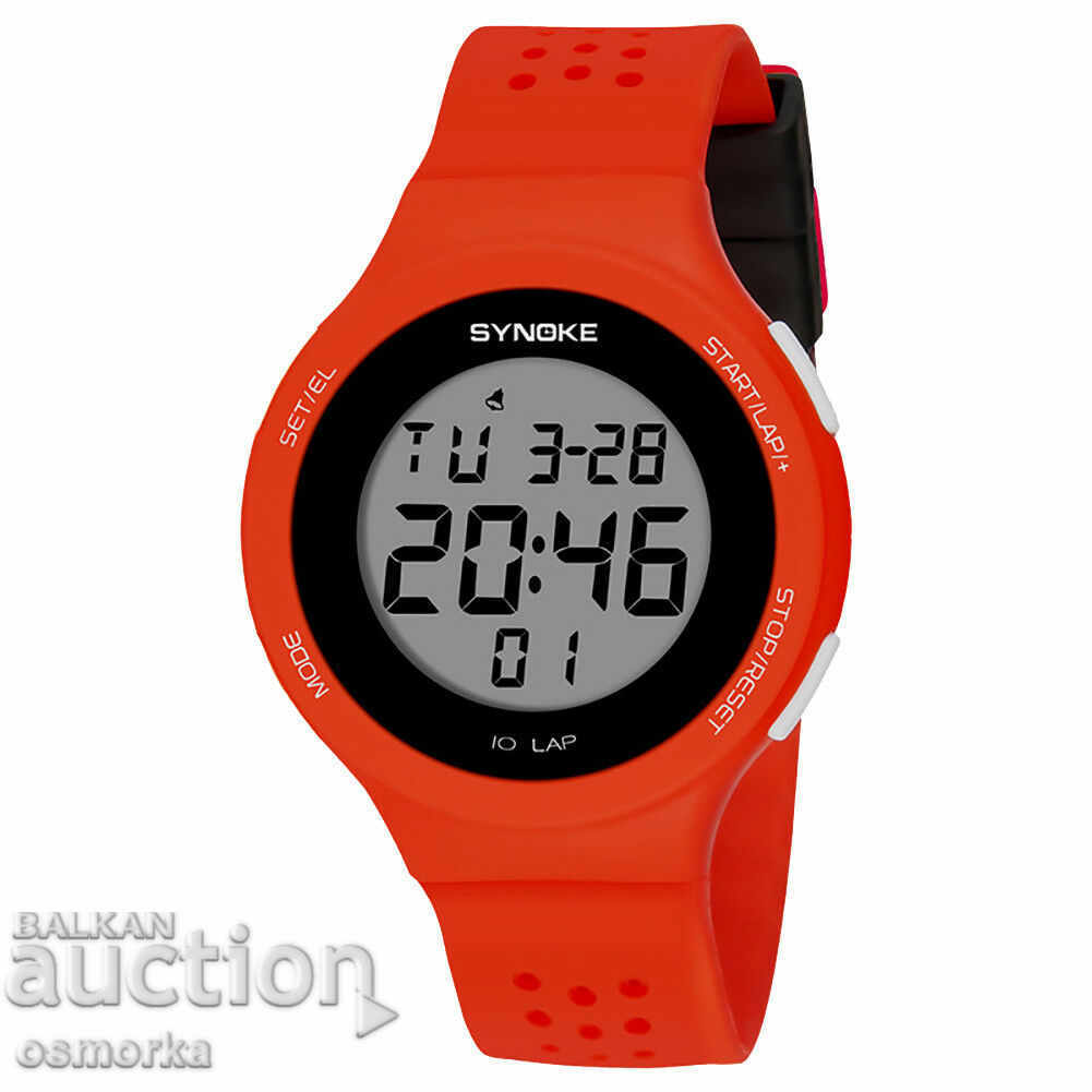 The new women's sports watch has many features red black white