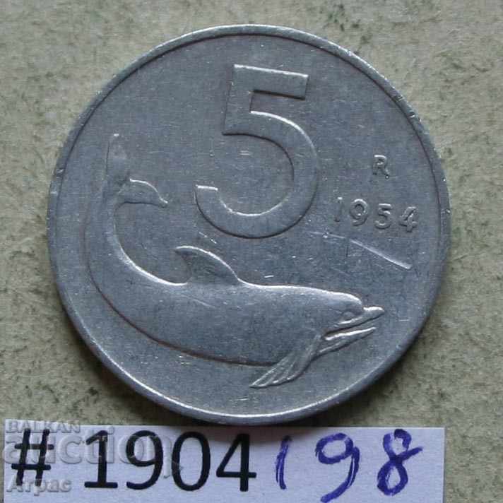 5 λίρες το 1954 στην Ιταλία