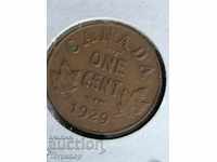 Καναδάς 1 λεπτό 1929 χάλκινο νόμισμα