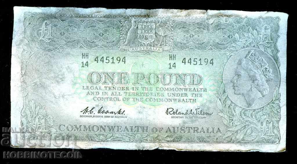 AUSTRALIA AUSTRALIA 1 POUND issue 1961 - 2 AUSTRALIA AUSTRALIA 1 POUND issue 1961 - 2