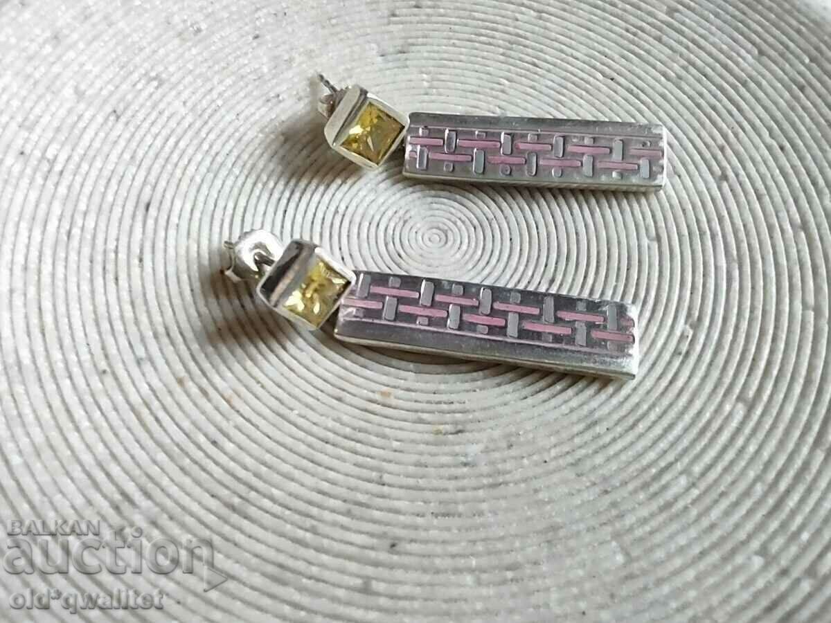 Auction Beautiful sterling silver earrings, designer, studded Auction Beautiful sterling silver earrings, designer, studded