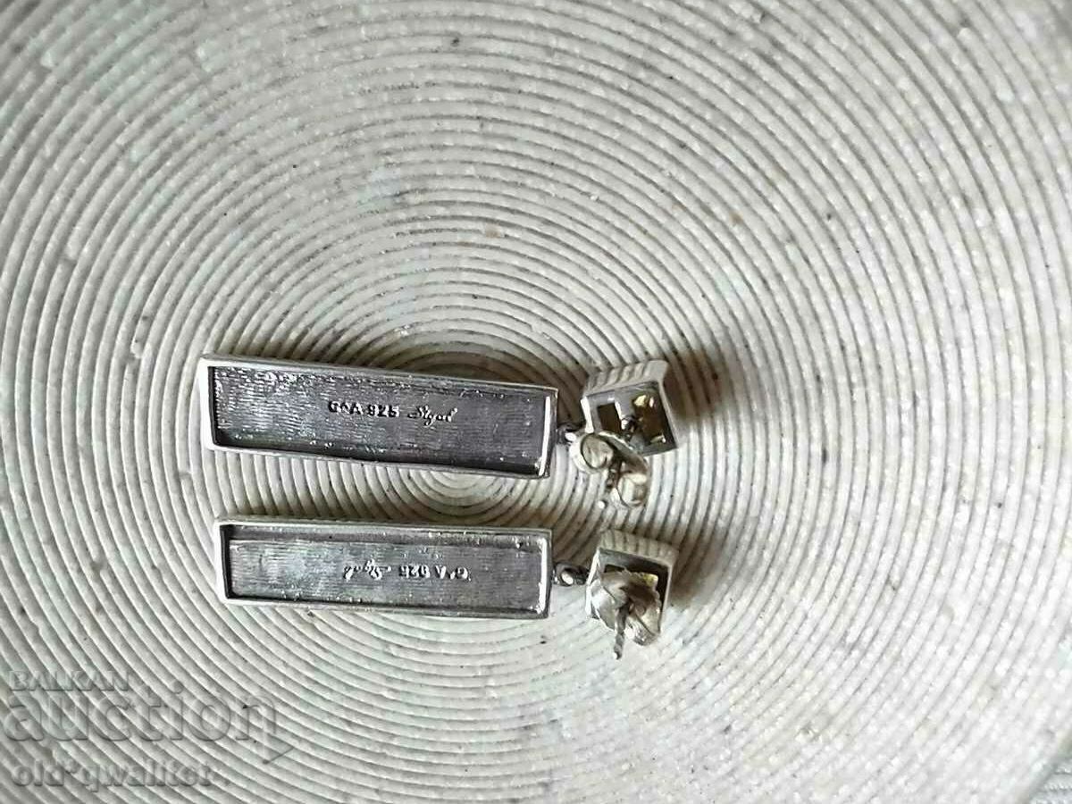 Beautiful sterling silver earrings, designer, studded - 5 Beautiful sterling silver earrings, designer, studded - 5