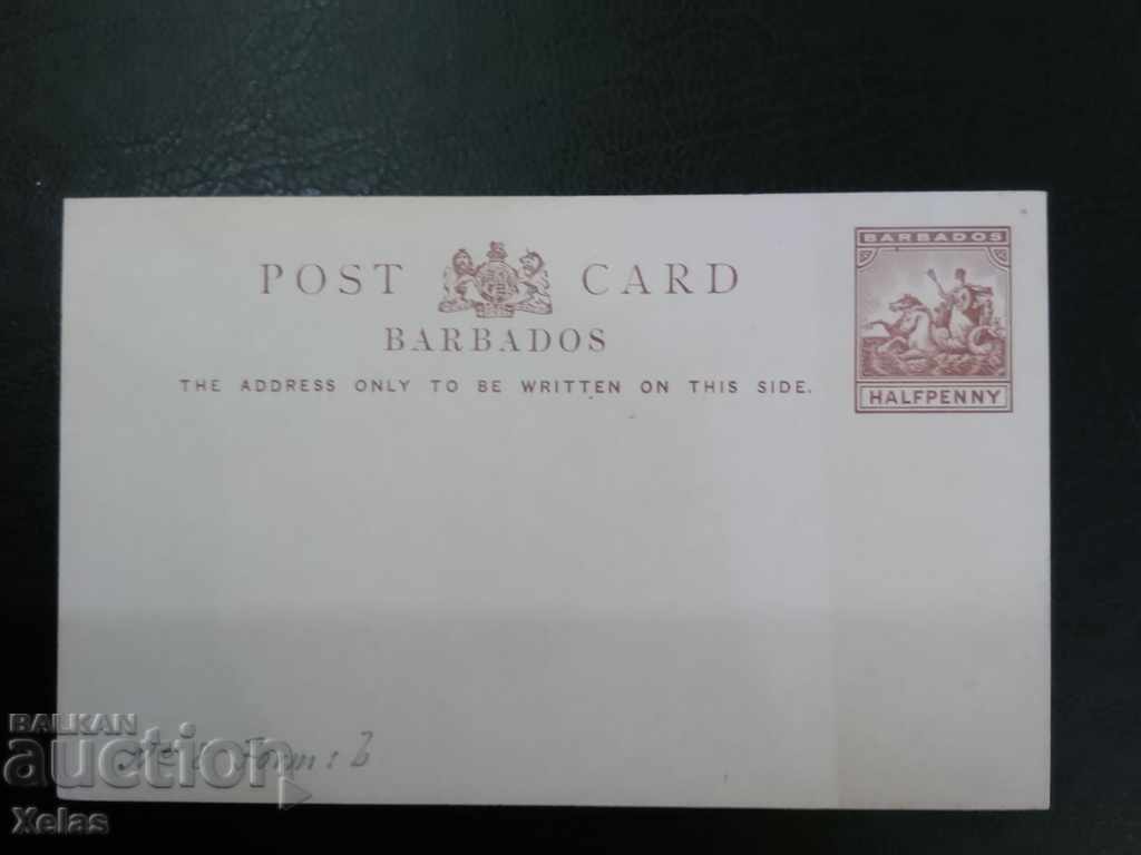 Plicul poștal vechi Carte poștală 1900 'curat, BARBADOS