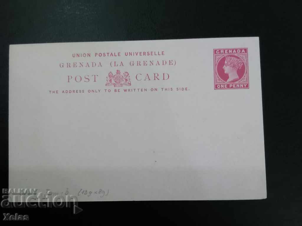 Plic poștal vechi Carte poștală 1900 'curat, GRENADA