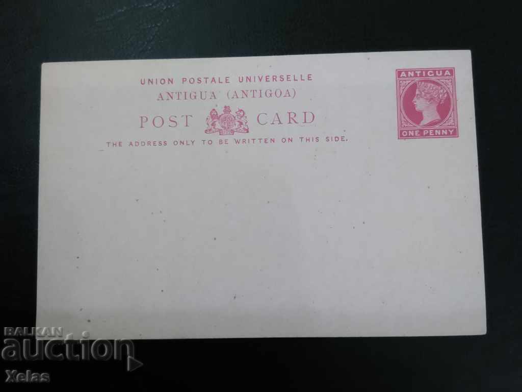 Old postal envelope Postcard 1900 'clean, ANTIGUA