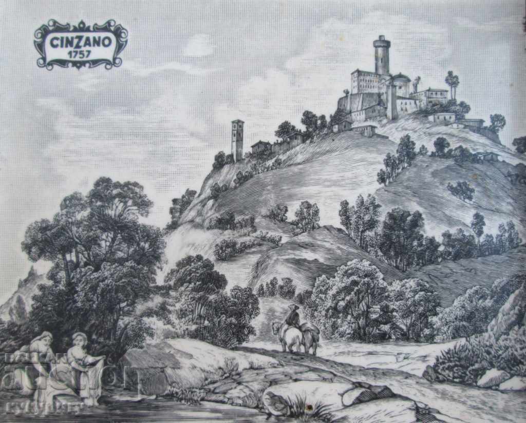 Παράδοση Vintage ιταλική λιθογραφία τοπίων ζωγραφική σε πορσελάνη Παράδοση Vintage ιταλική λιθογραφία τοπίων ζωγραφική σε πορσελάνη