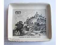 Vintage Italian lithograph landscape painting on porcelain