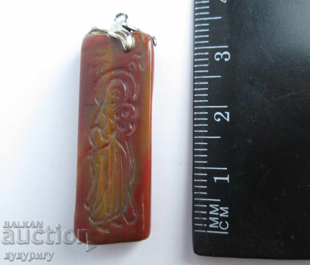 Necklace pendant gem Virgin Mary engraving in stone - 5 Necklace pendant gem Virgin Mary engraving in stone - 5