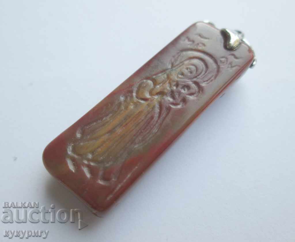 Necklace pendant gem Virgin Mary engraving in stone - 6 Necklace pendant gem Virgin Mary engraving in stone - 6