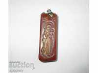 Necklace pendant gem Virgin Mary engraving in stone