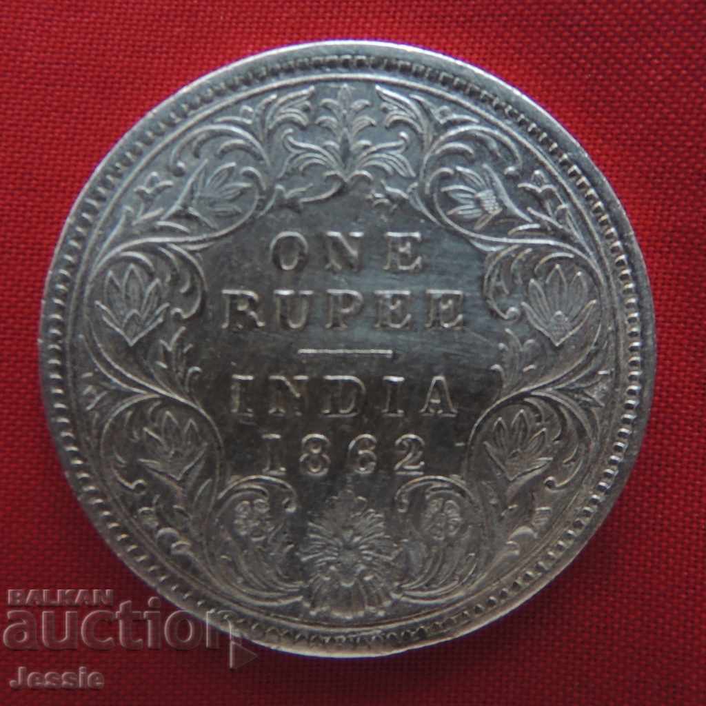 1 Rupee 1862 India British Protectorate COMPARE & RATE !