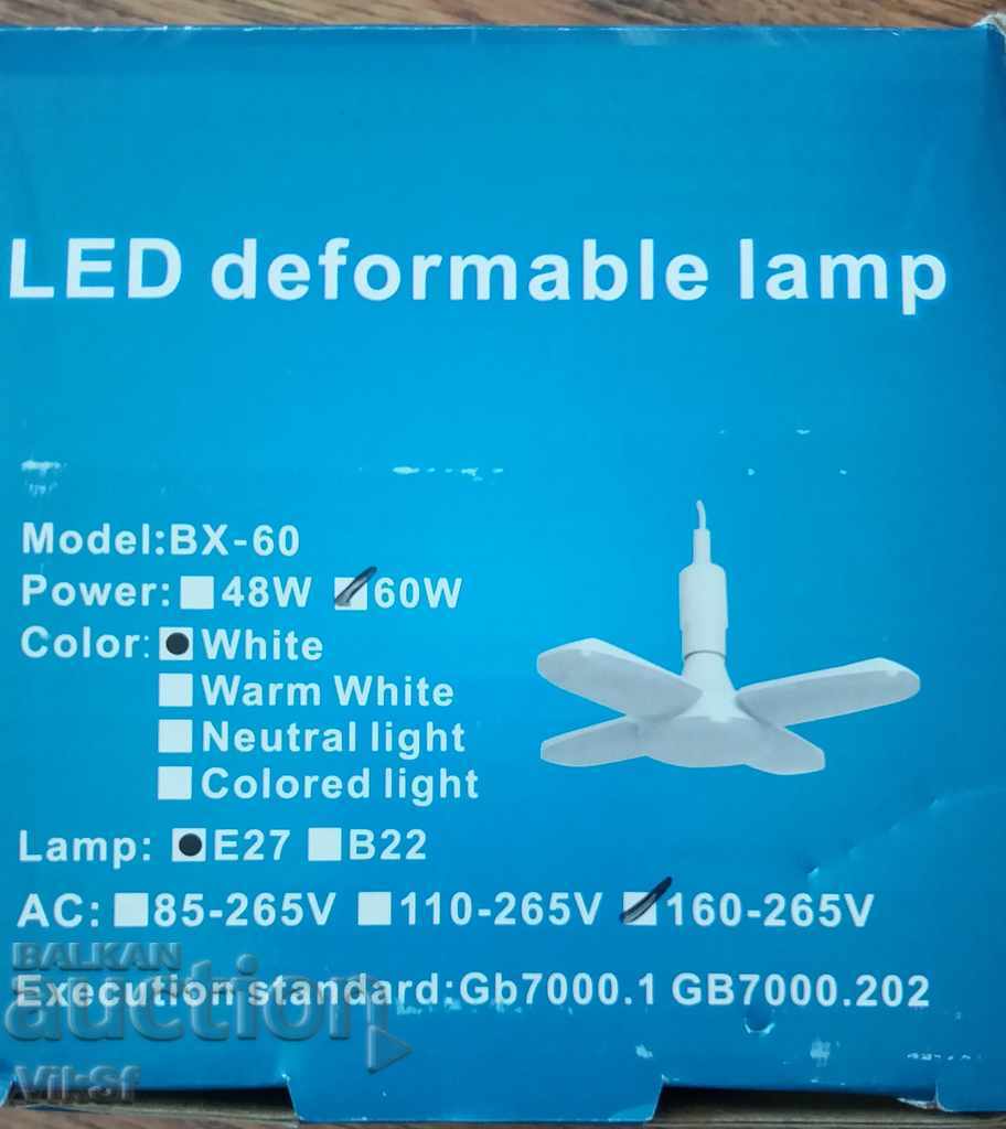 LED Folding bulb bulb socket E27, 60W - 6 LED Folding bulb bulb socket E27, 60W - 6