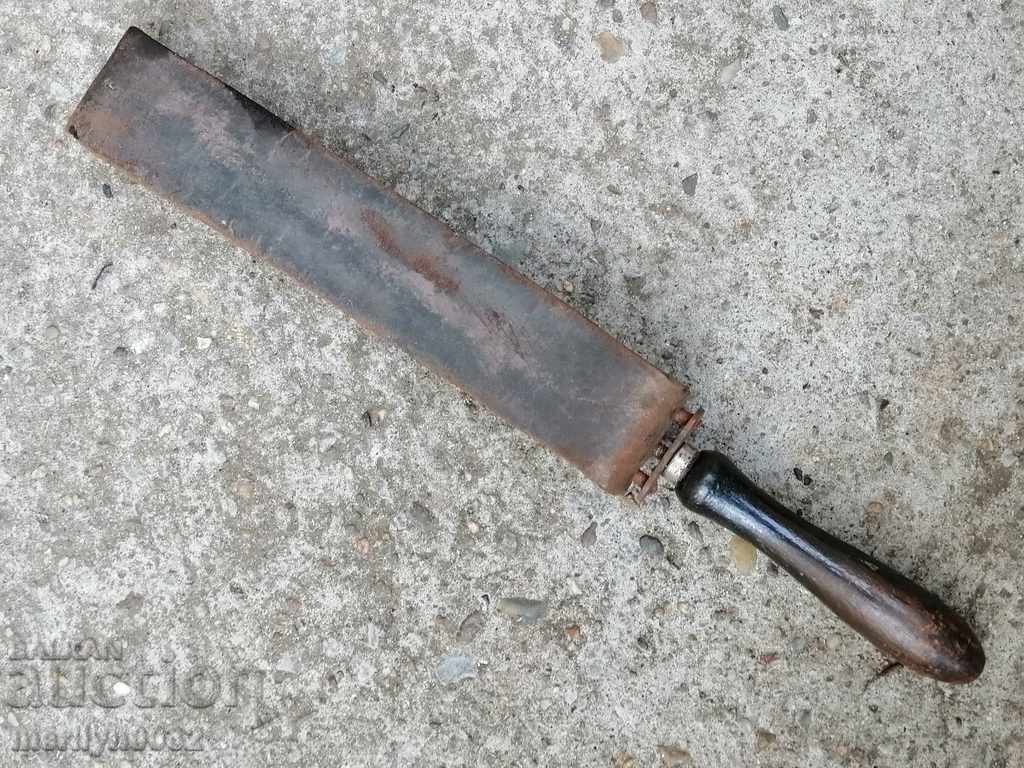 Antique barber's sharpener, belt, razor - 6