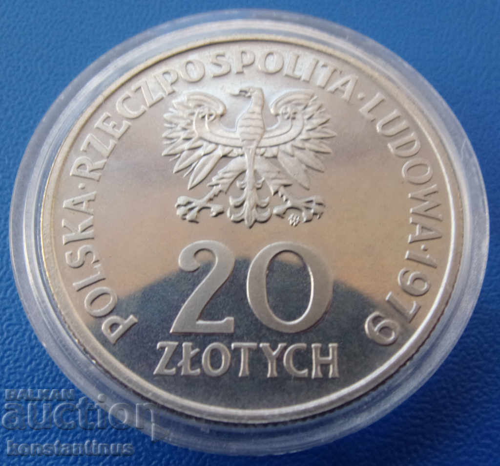 Πολωνία PROBA 20 Ζλότυ 1979 PROOF UNC Πολύ σπάνια με τιμή € 58.80 | 115.00 BGN Πολωνία PROBA 20 Ζλότυ 1979 PROOF UNC Πολύ σπάνια με τιμή € 58.80 | 115.00 BGN