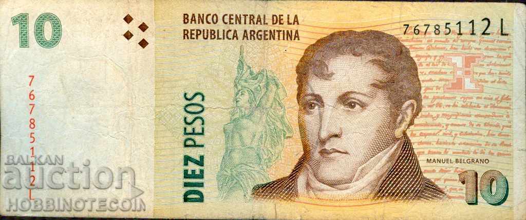 ARGENTINA ARGENTINA 10 Pesos issue 2010 series L