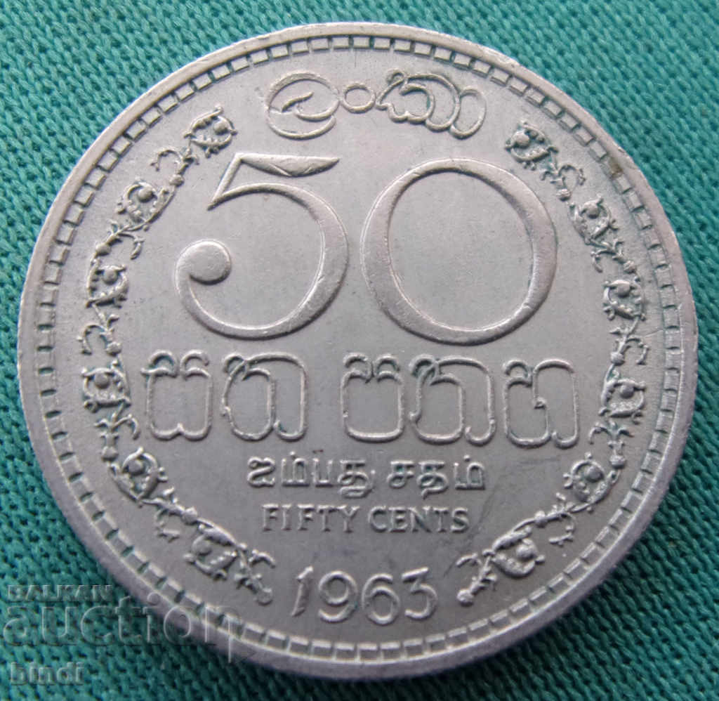 Ceylon 50 Cent 1963 UNC cu preț € 2.63 | 5.14 BGN