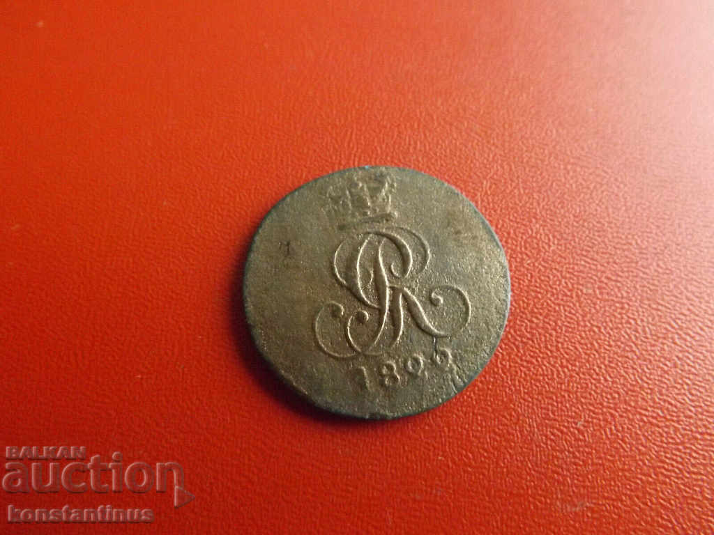 Livrarea Hanovra Germania 2 Pfennig 1822 Rare