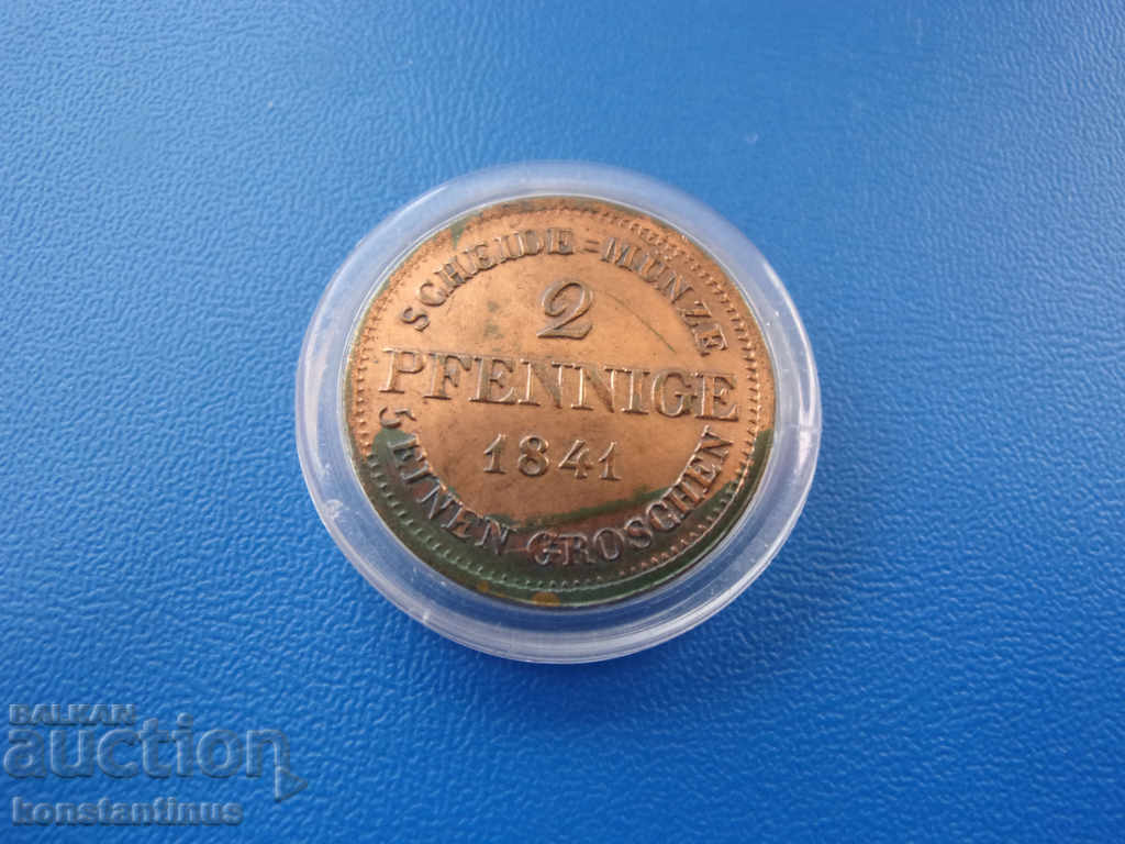 Licitație Saxonia - Coburg-Gotha 2 Pfennig 1841 Foarte rar