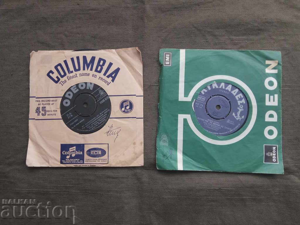 2 малки гръцки плочи Odeon и  Columbia