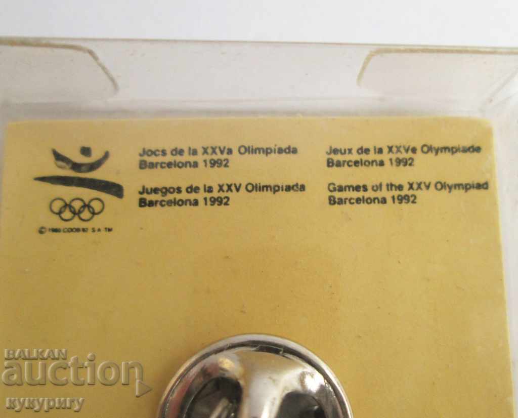 Delivery of Olympic badge official badge of the 1992 Barcelona Olympics Delivery of Olympic badge official badge of the 1992 Barcelona Olympics