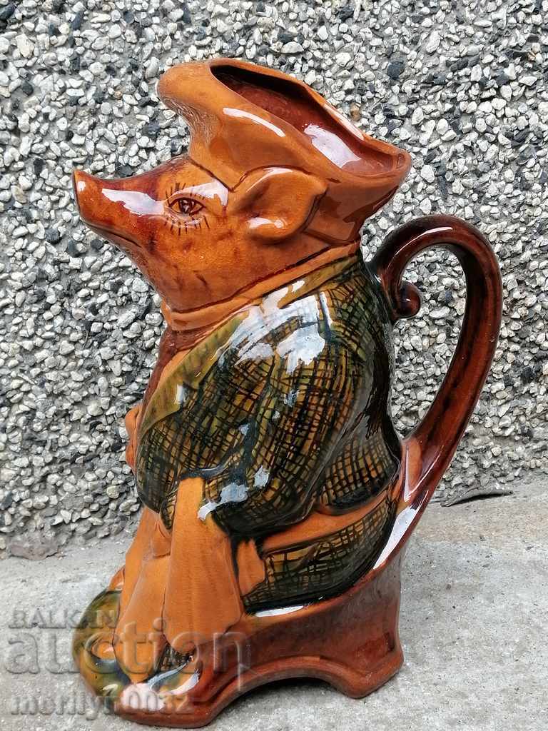 Ceramic jar jug with figure ceramic, crockery