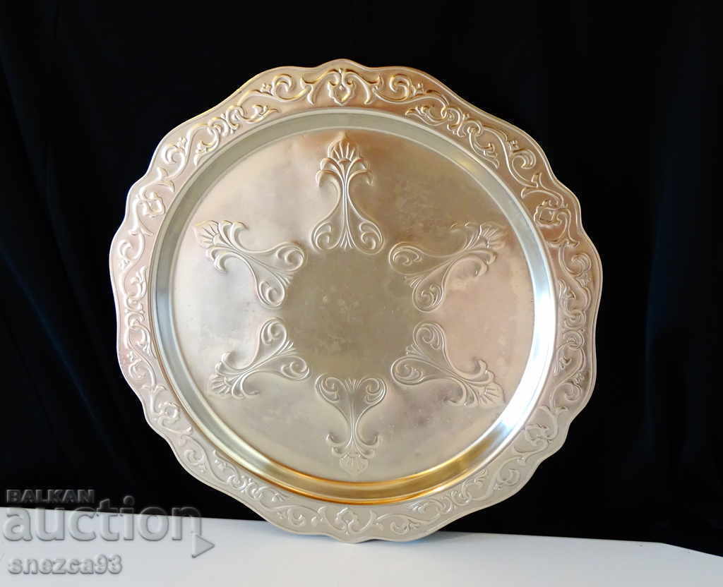 Auction Silver-plated tray, platter 38 cm., 720 gr., fabulous ornaments Auction Silver-plated tray, platter 38 cm., 720 gr., fabulous ornaments