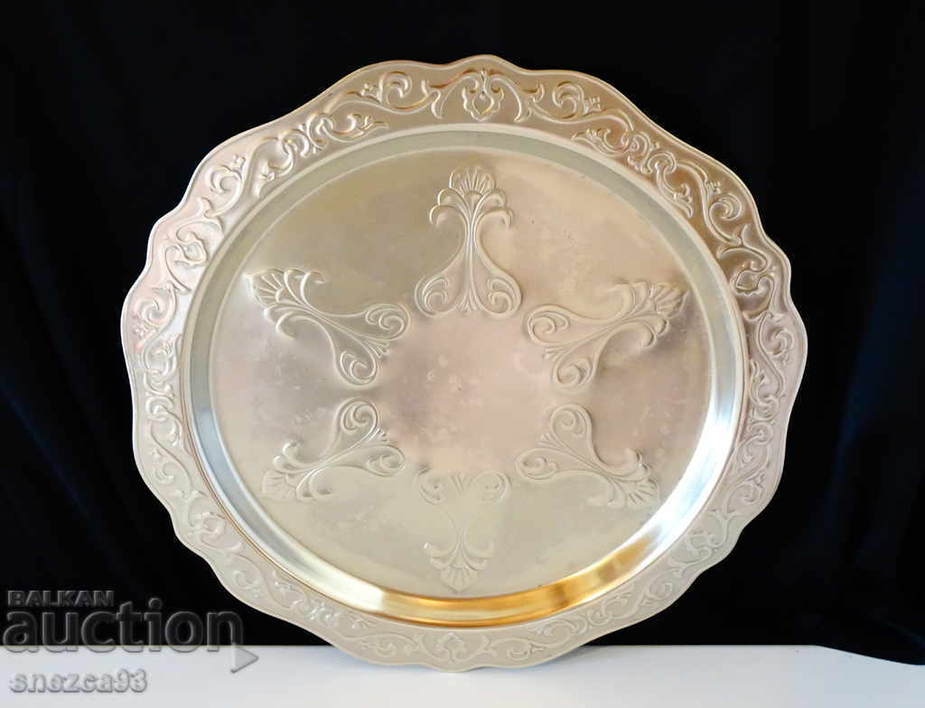 Silver-plated tray, platter 38 cm., 720 gr., fabulous ornaments Silver-plated tray, platter 38 cm., 720 gr., fabulous ornaments