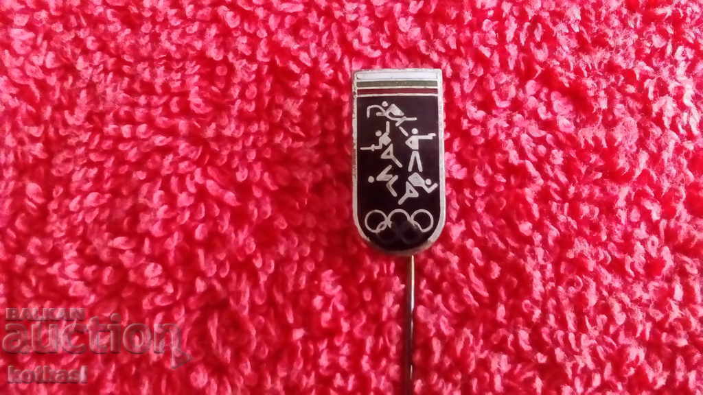 Auction  Old sports badge Pentathlon pin enamel OLYMPICS